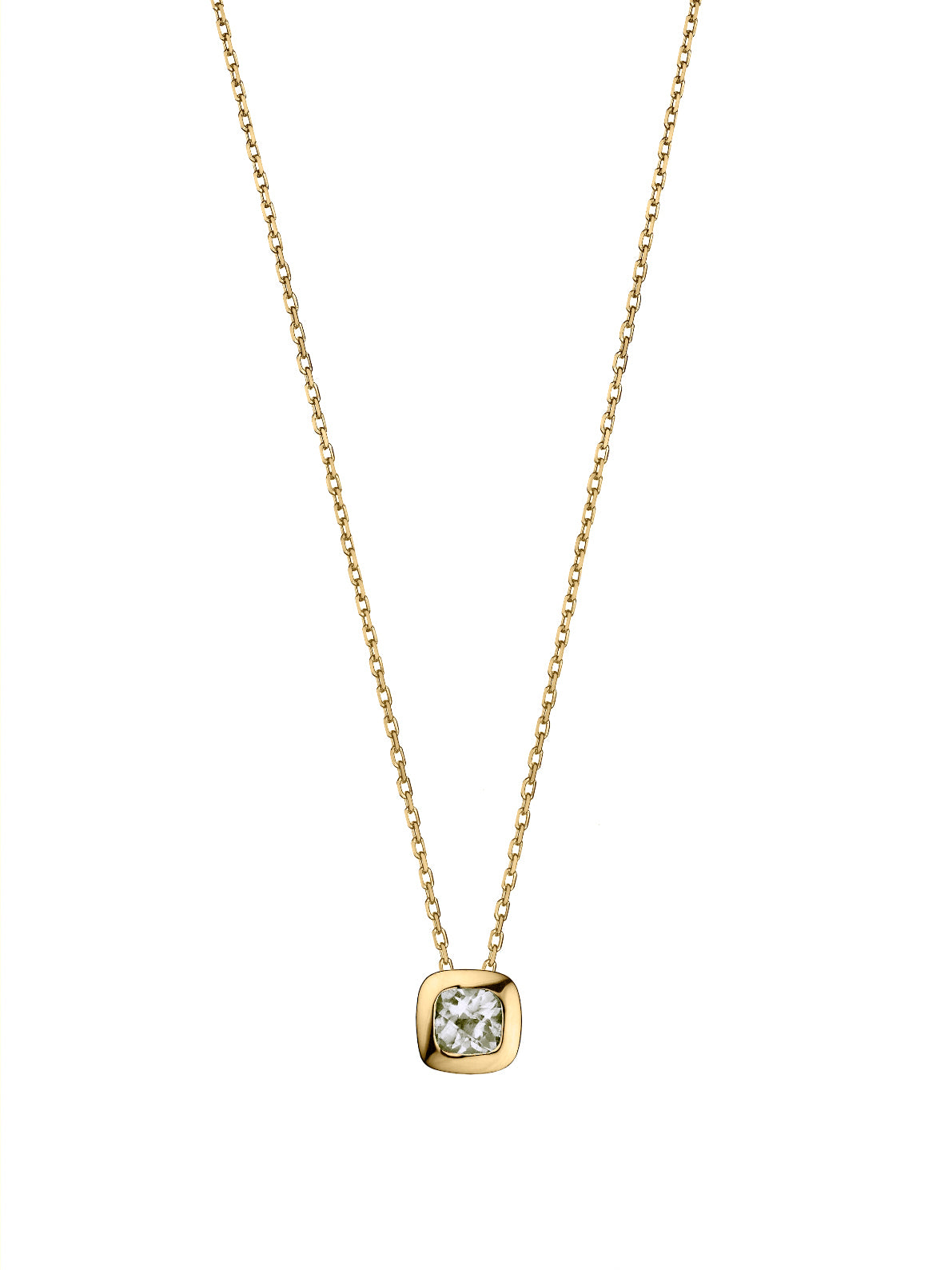 Gold and Quartz Checkerboard Necklace